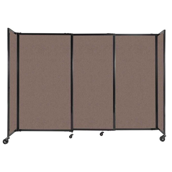 Versare StraightWall Sliding Portable Partition 7'2" x 5' Latte Fabric 1460313 - main